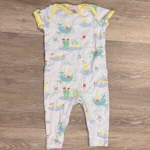 The Beaufort Bonnet Company Walt’s warm onesie 
Play in the puddle print